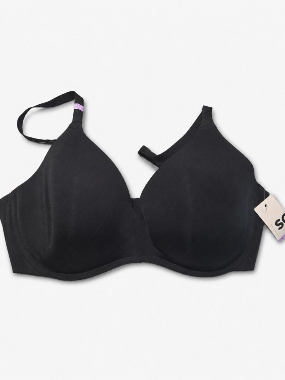 SO Women’s Black Smooth Cup Bra 38D Adjustable Strap